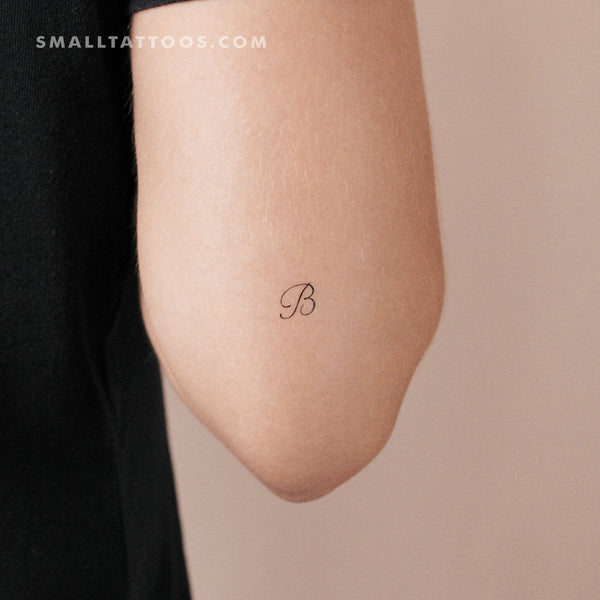 Letter B Script Temporary Tattoo (Set of 3)