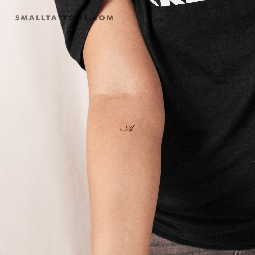 Letter A Script Temporary Tattoo (Set of 3)