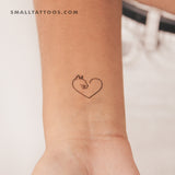 Cat Lover Heart Temporary Tattoo (Set of 3)