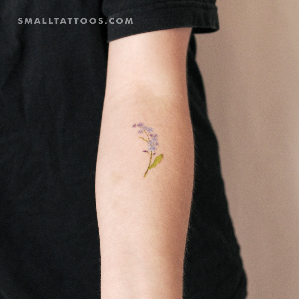 Tatuaje temporal de nomeolvides (juego de 3)