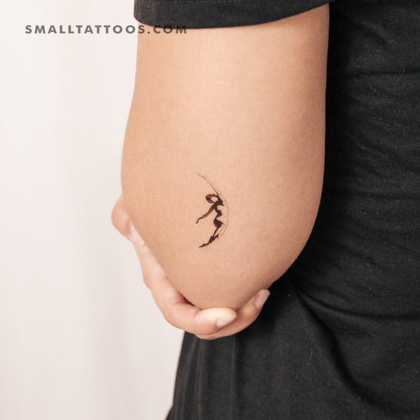 Small Crescent Lady Temporary Tattoo (Set of 3)