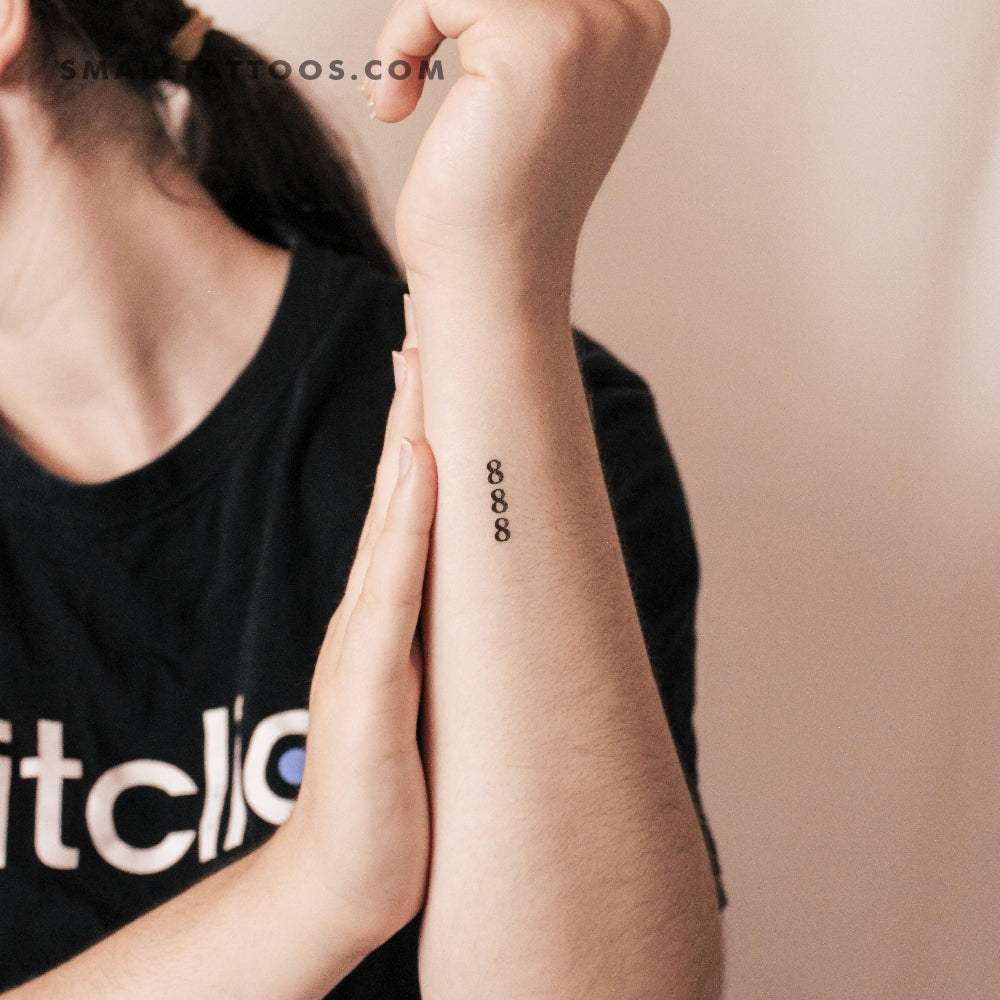 Vertical 888 Temporary Tattoo (Set of 3)