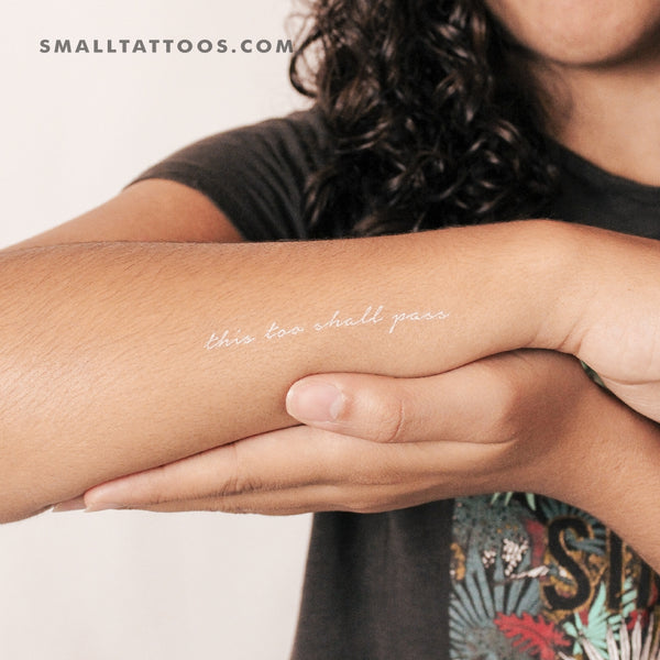 White This Too Shall Pass Temporary Tattoo (Set of 3)