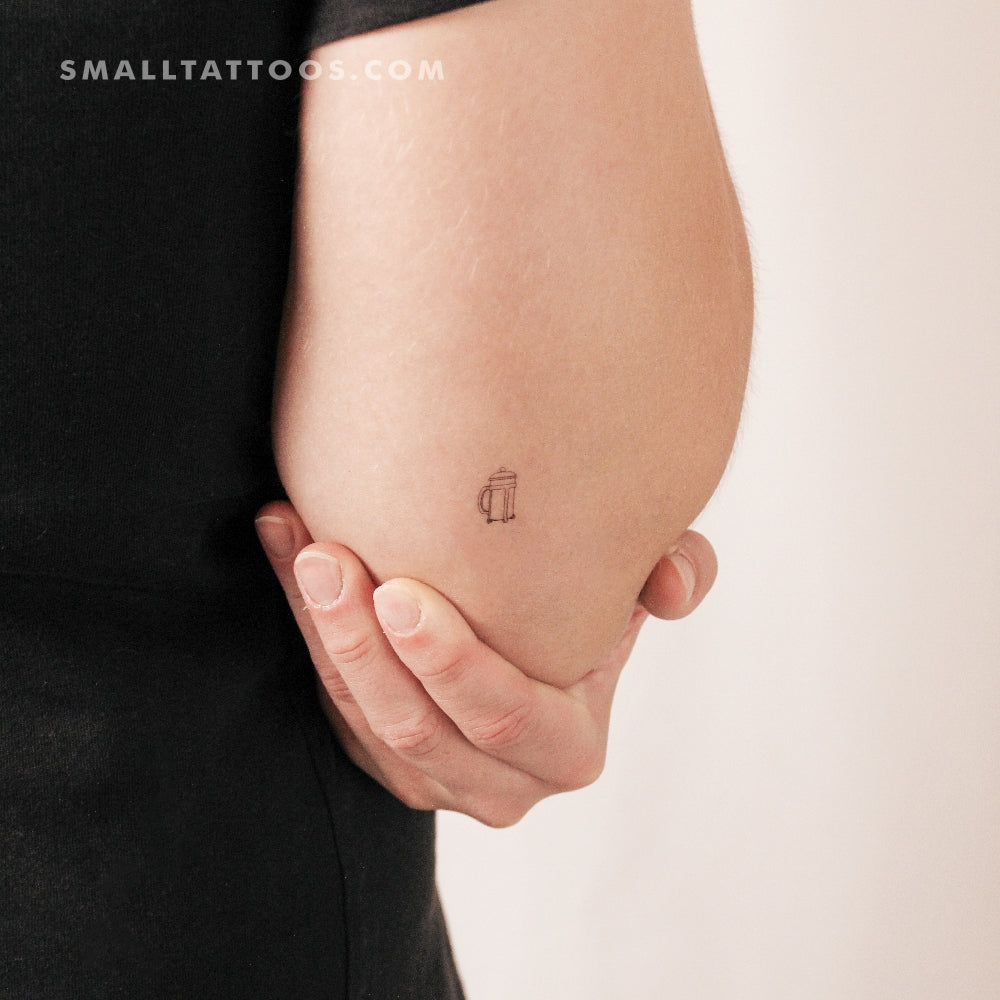 Fine Line French Press Temporary Tattoo (Set of 3)