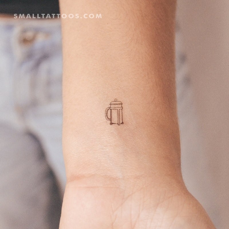 Fine Line French Press Temporary Tattoo (Set of 3)