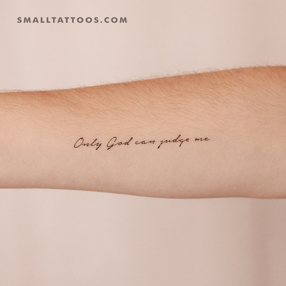 Tatuaje temporal "Solo Dios puede juzgarme" (juego de 3)