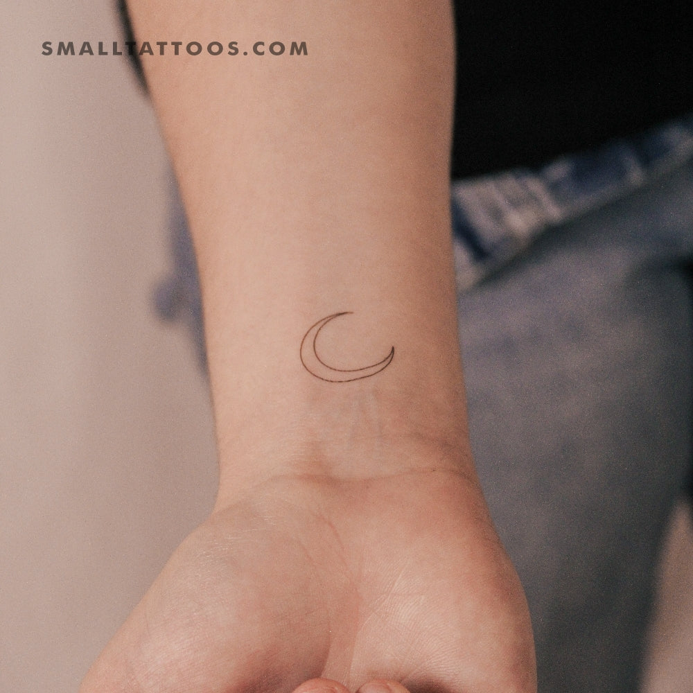 Crescent Moon Temporary Tattoo By M3.Ink (Set of 3)