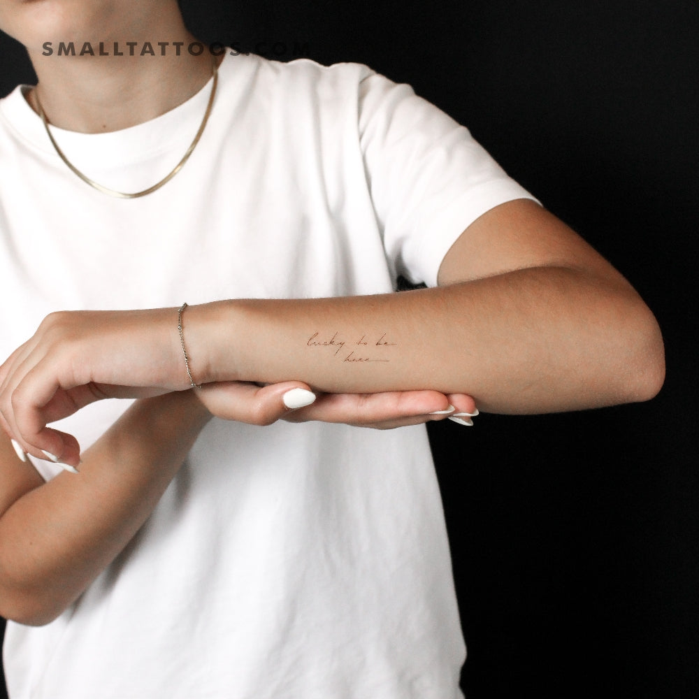 Lucky To Be Here... Temporary Tattoo By M3.Ink (Set of 3)