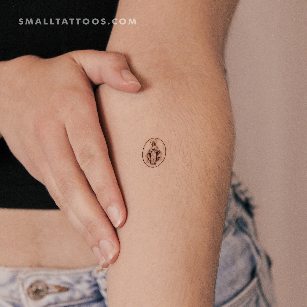 Virgin Mary Medal Temporary Tattoo (Set of 3)