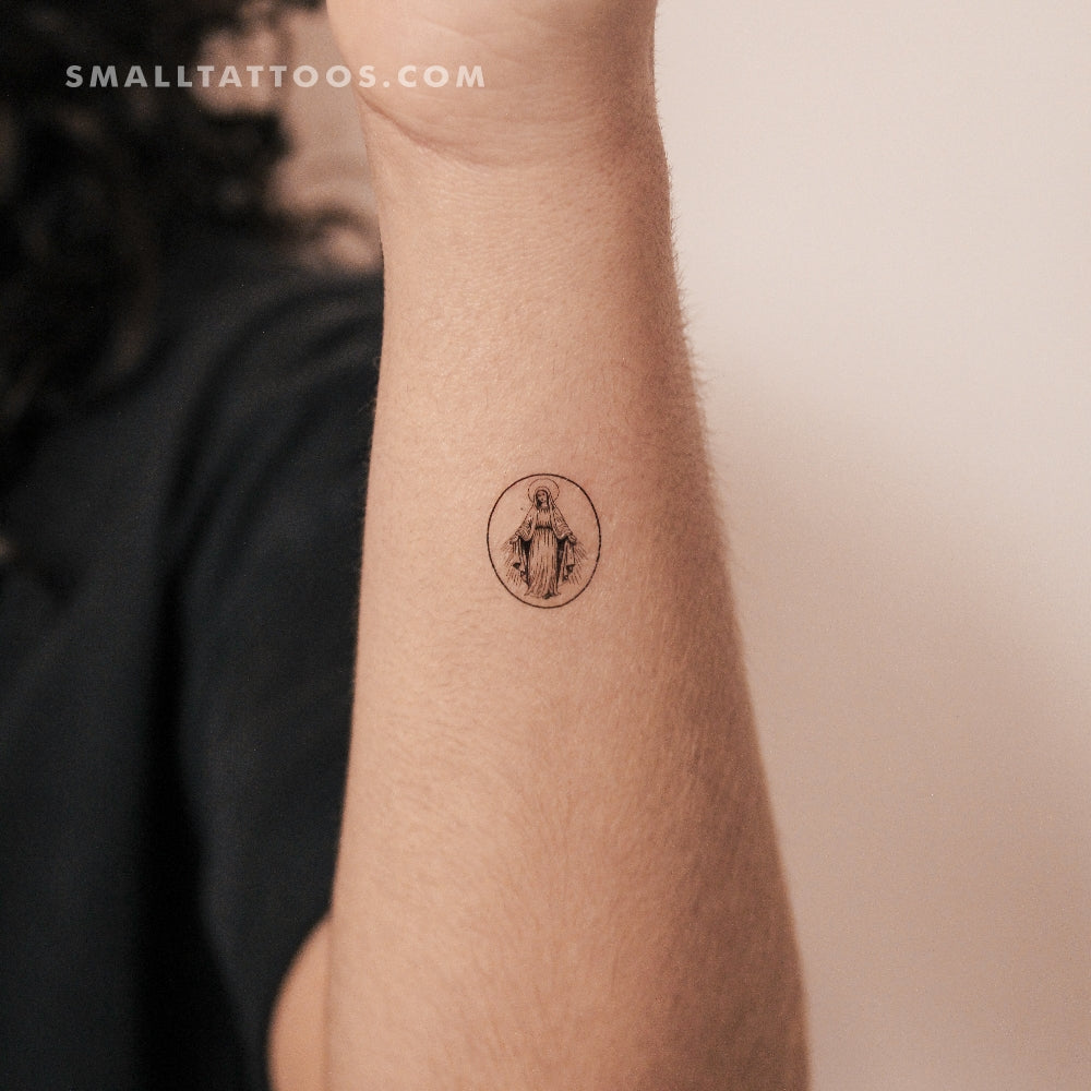 Virgin Mary Medal Temporary Tattoo (Set of 3)