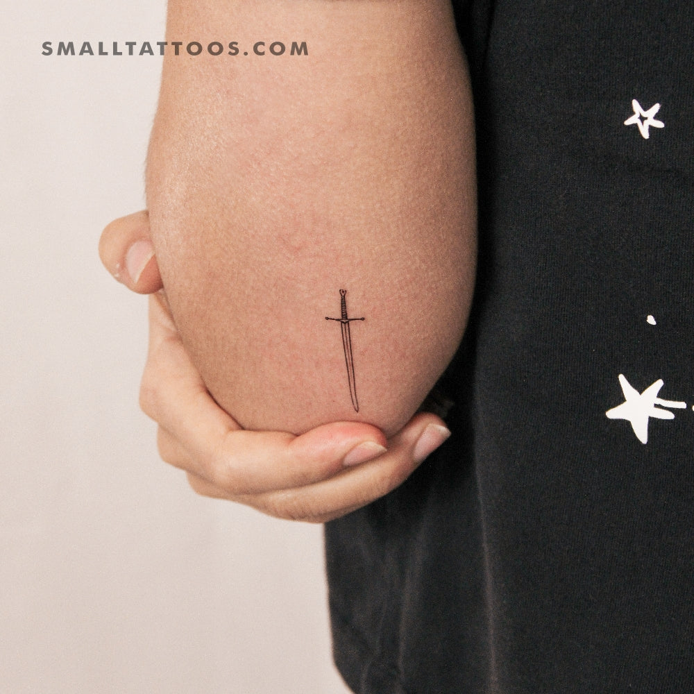 Fine Line Sword Temporary Tattoo (Set of 3)