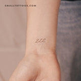 222 Temporary Tattoo By M3.Ink (Set of 3)