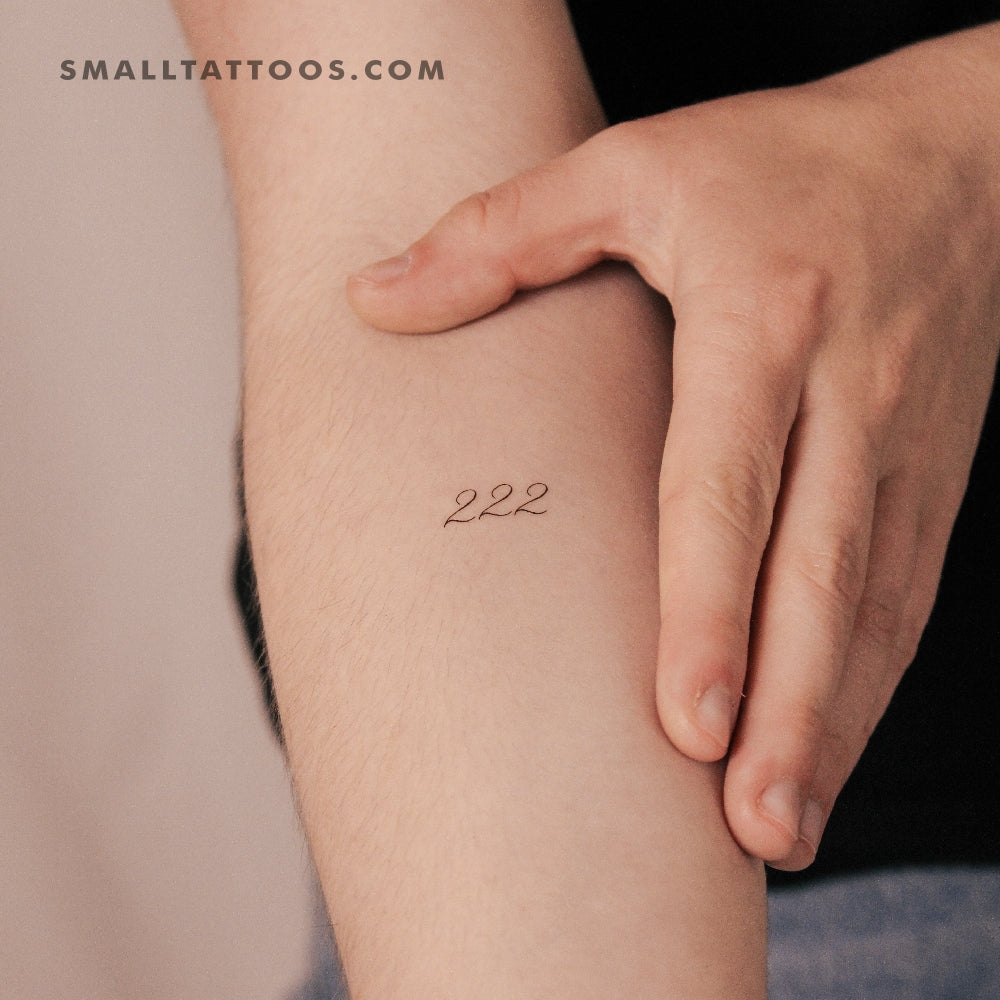 222 Temporary Tattoo By M3.Ink (Set of 3)