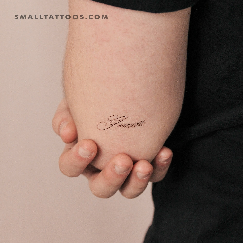 Gemini Script Temporary Tattoo by M3.Ink (Set of 3)
