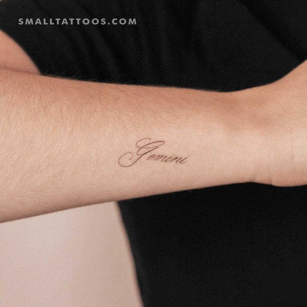 Gemini Script Temporary Tattoo by M3.Ink (Set of 3)