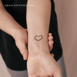 Heart Shaped Barbed Wire Temporary Tattoo (Set of 3)
