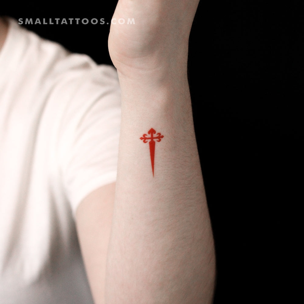 Cross Of Santiago Temporary Tattoo - Set of 3