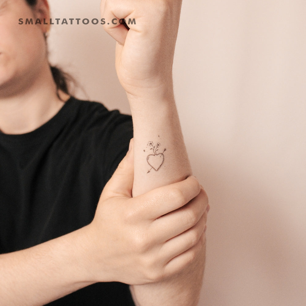 Heart And Arrow By Stefano Mazza Temporary Tattoo (Set of 3)