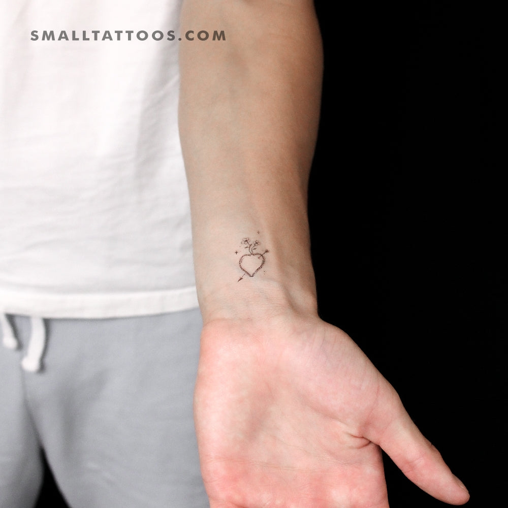 Heart And Arrow By Stefano Mazza Temporary Tattoo (Set of 3)