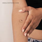 Crescent And Sun By Stefano Mazza Temporary Tattoo (Set of 3)