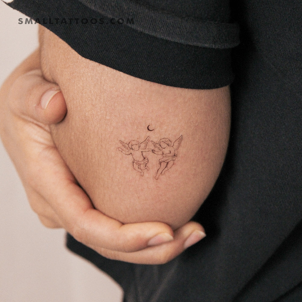 Cherub Couple By Stefano Mazza Temporary Tattoo (Set of 3)