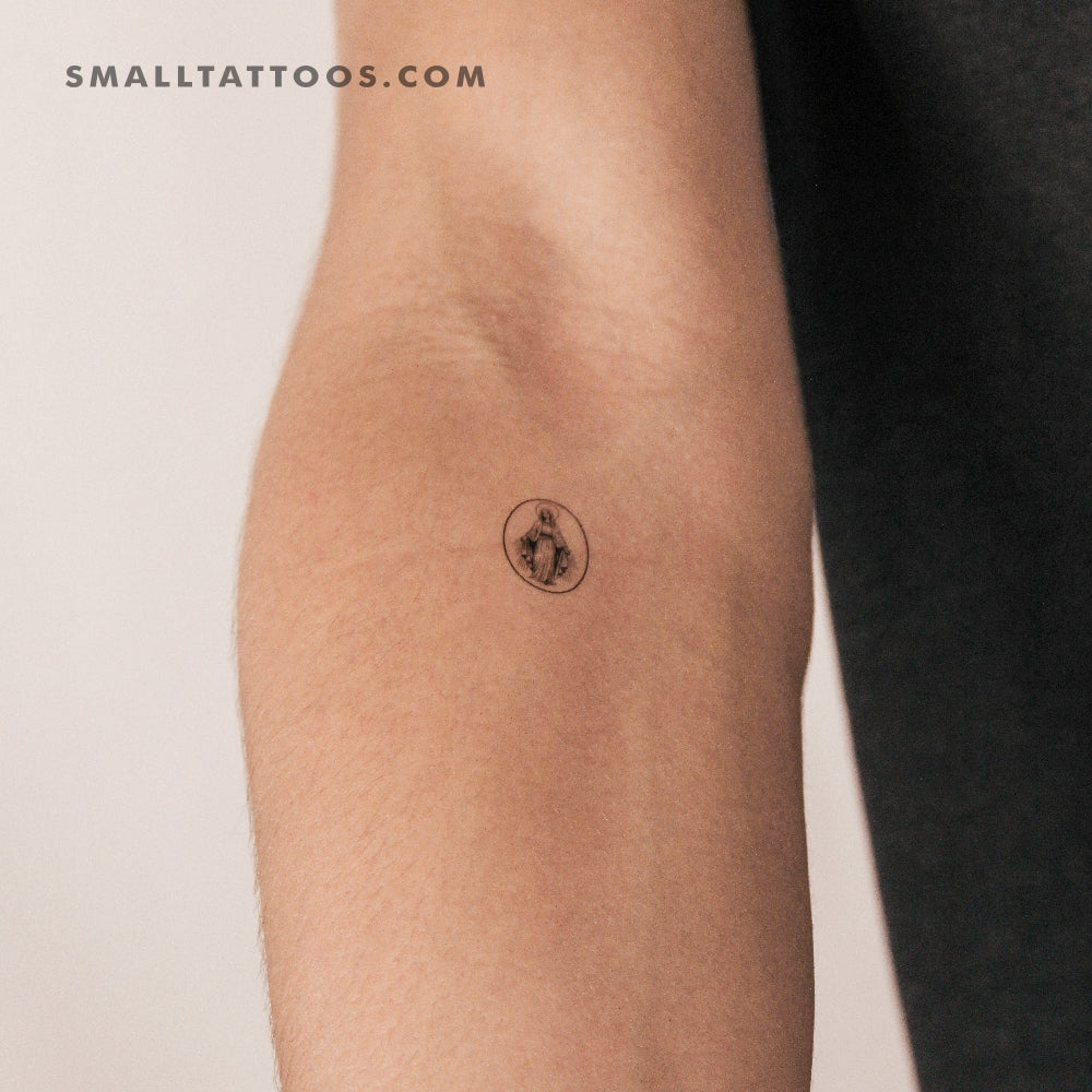 Virgin Mary Medal Temporary Tattoo (Set of 3)