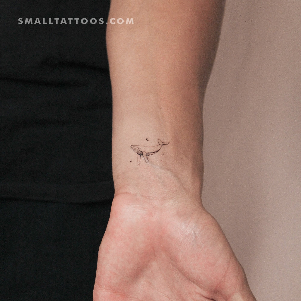 Whale By Stefano Mazza Temporary Tattoo (Set of 3)
