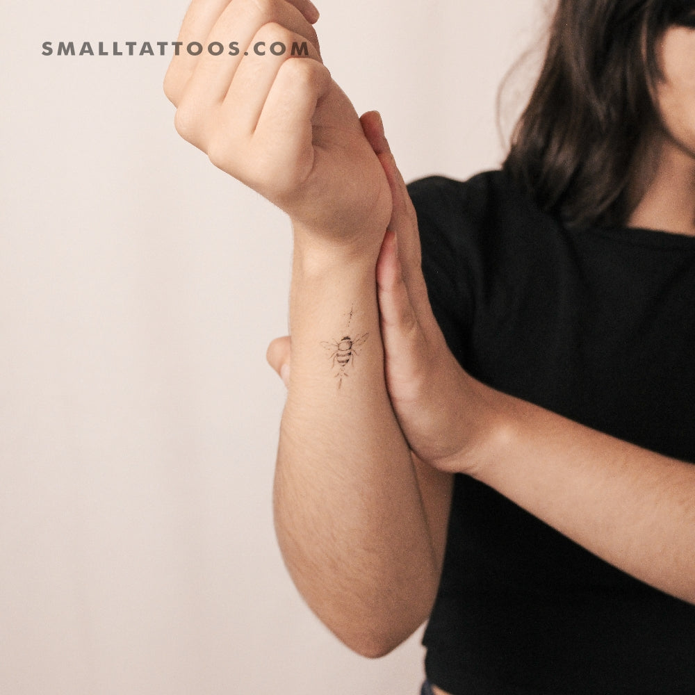 Ornamental Bee By Stefano Mazza Temporary Tattoo (Set of 3)