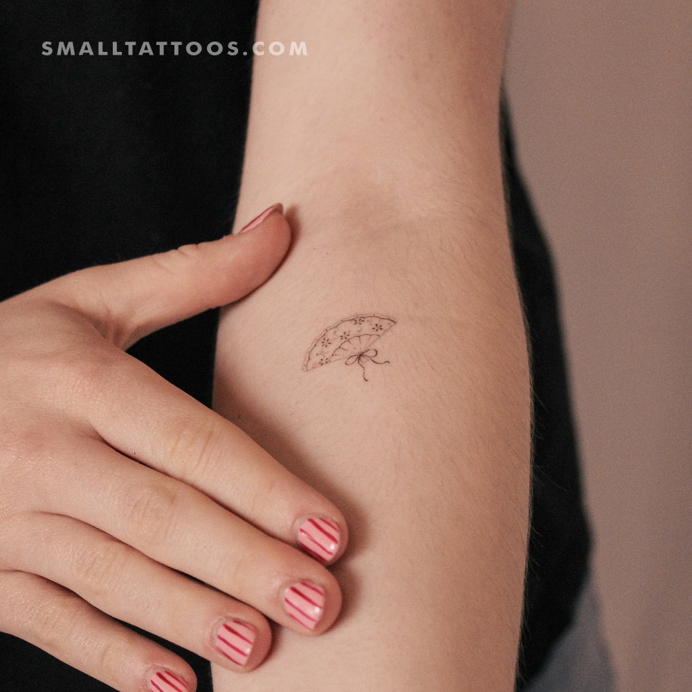 Small Hand Fan By Stefano Mazza Temporary Tattoo (Set of 3)