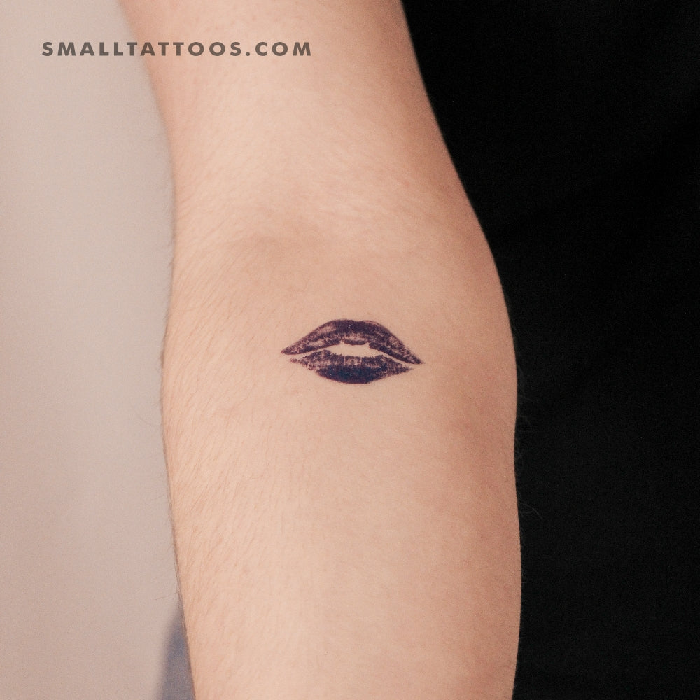 Tatuaje temporal de beso azul (juego de 3)