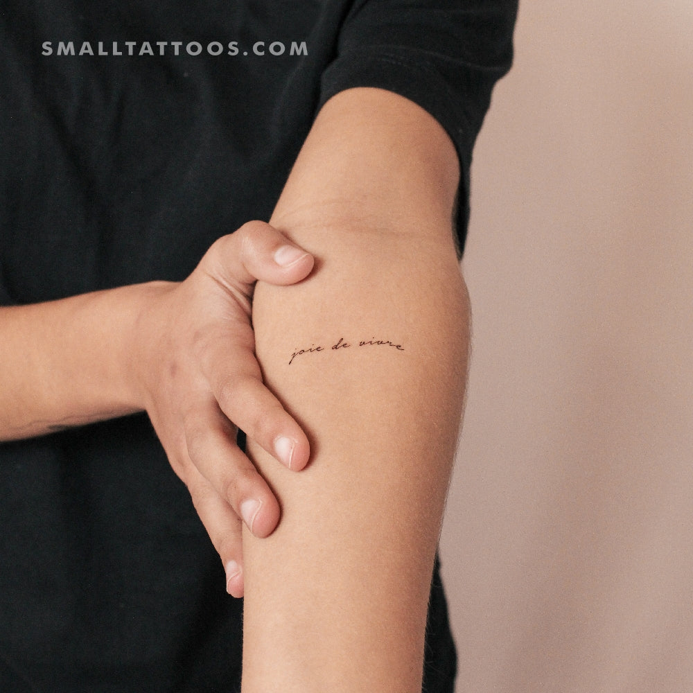 Tatuaje temporal pequeño "Joie De Vivre" (juego de 3)