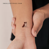 Chocolate Border Collie Temporary Tattoo (Set of 3)