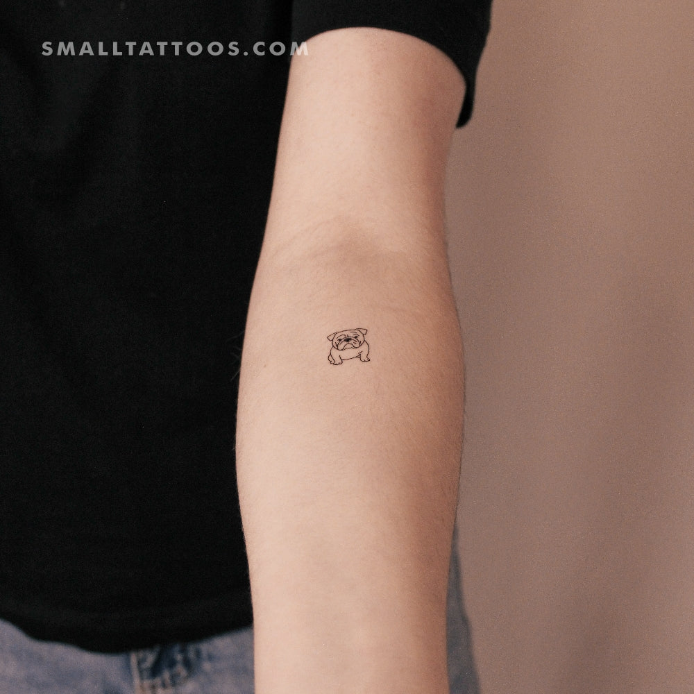 Tatuaje temporal de bulldog (juego de 3)