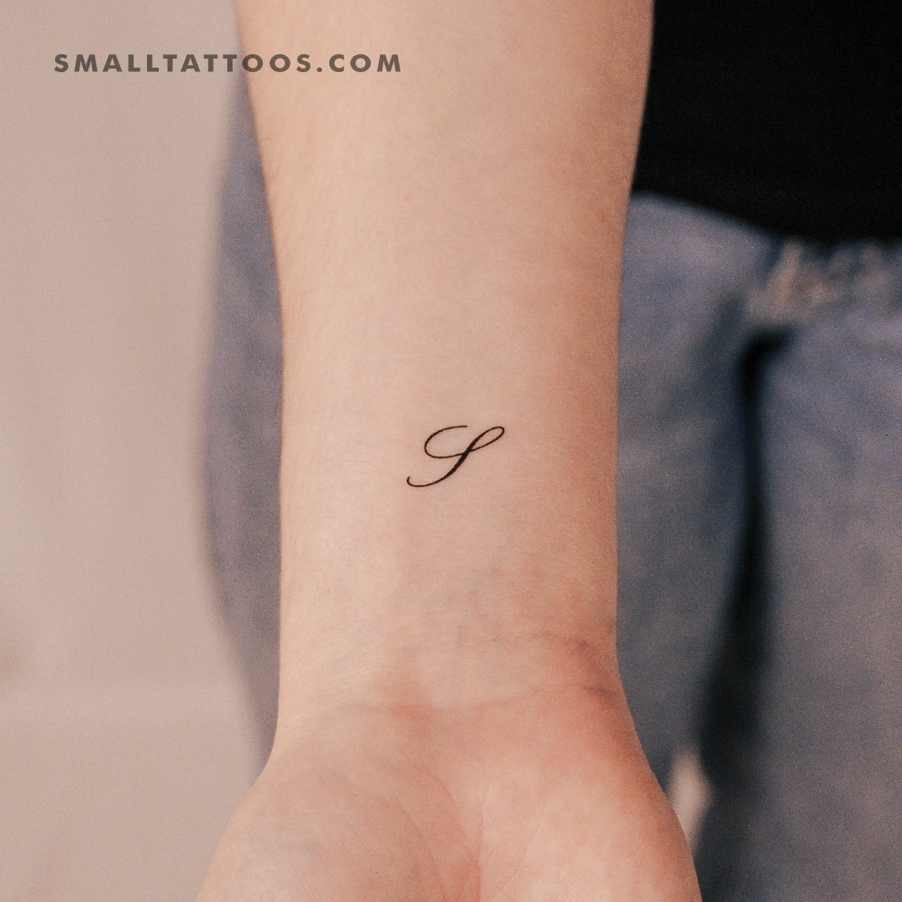 Letter S Script Temporary Tattoo (Set of 3)
