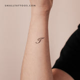 Tatuaje temporal con la letra T (juego de 3)
