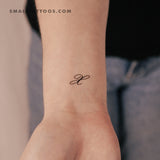 Letter X Script Temporary Tattoo (Set of 3)