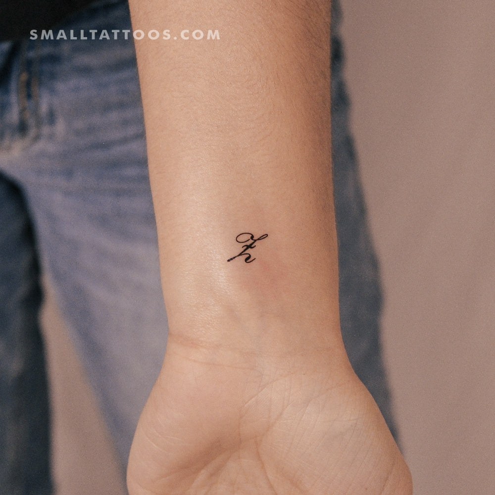 Letter Z Script Temporary Tattoo (Set of 3)