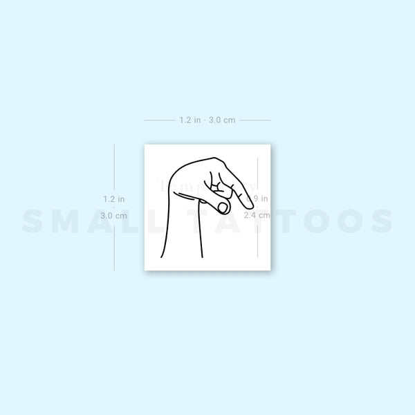 Sign Language Q Temporary Tattoo (Set of 3)