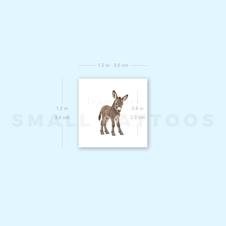 Baby Donkey Temporary Tattoo (Set of 3)