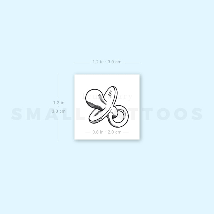 Baby Pacifier Temporary Tattoo (Set of 3)