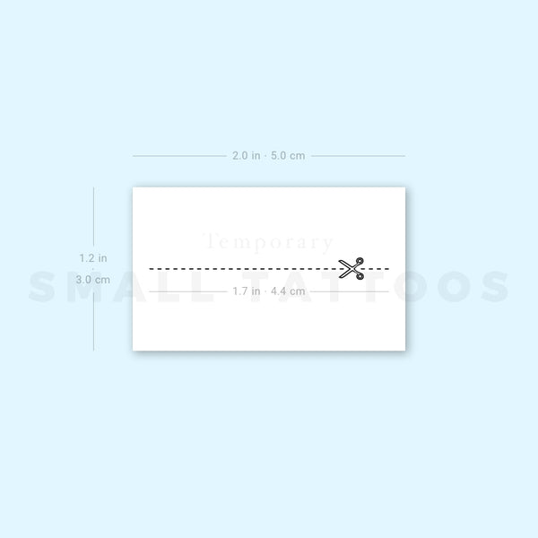 Small Open Here Scissors Temporary Tattoo (Set of 3)