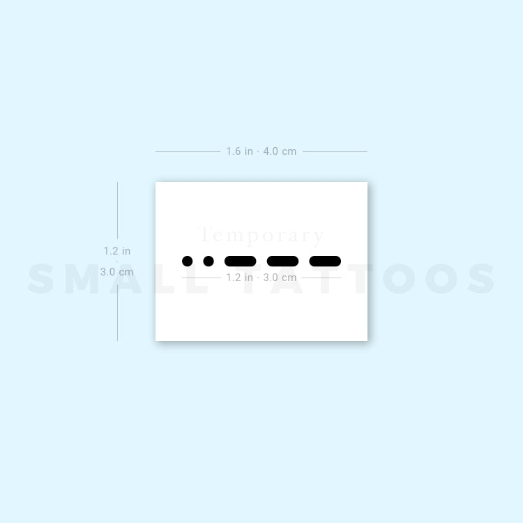 Morse Code 8 Temporary Tattoo (Set of 3)