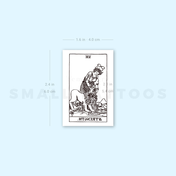 Strength Tarot Card Temporary Tattoo (Set of 3)