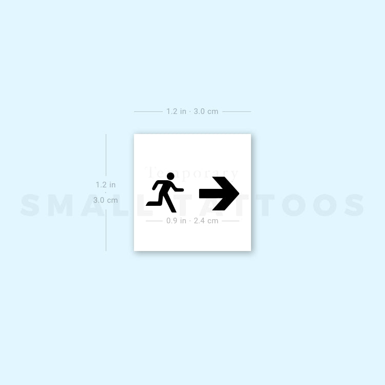 Tatuaje temporal de salida de emergencia (juego de 3)