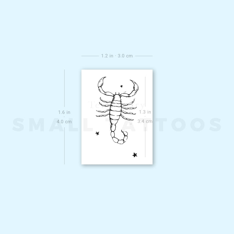 Scorpion By Stefano Mazza Temporary Tattoo (Set of 3)