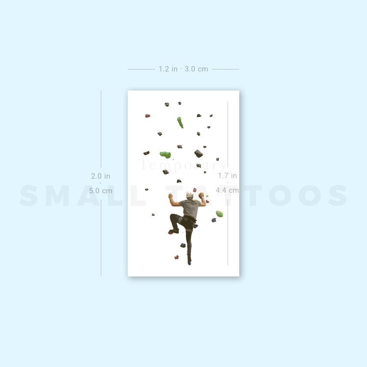 Climbing Wall Climber Temporary Tattoo (Set of 3)