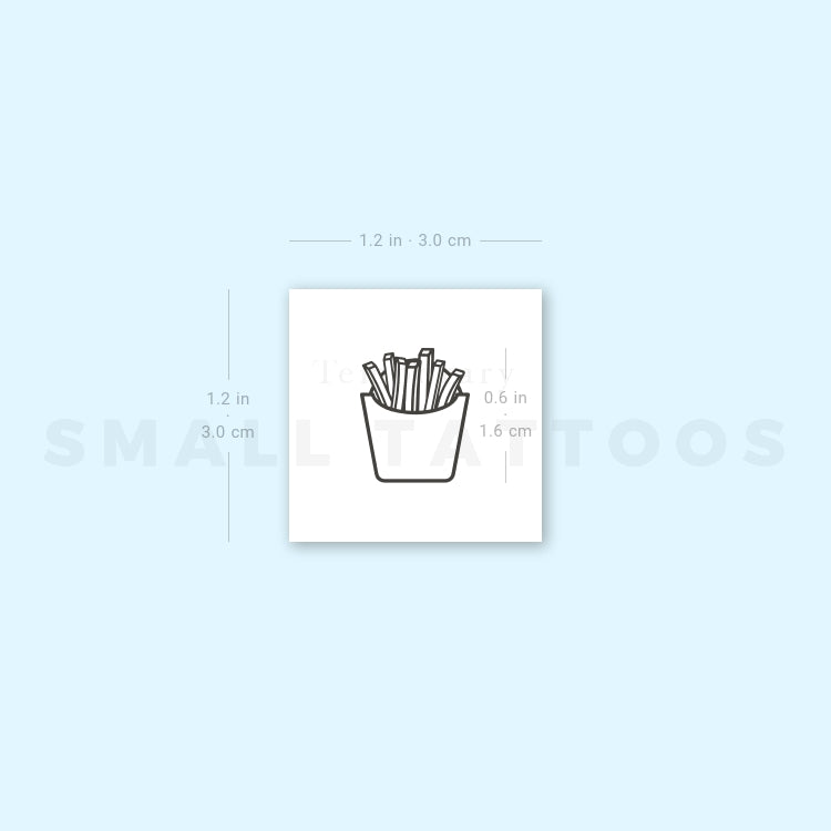French Fries Temporary Tattoo (Set of 3)