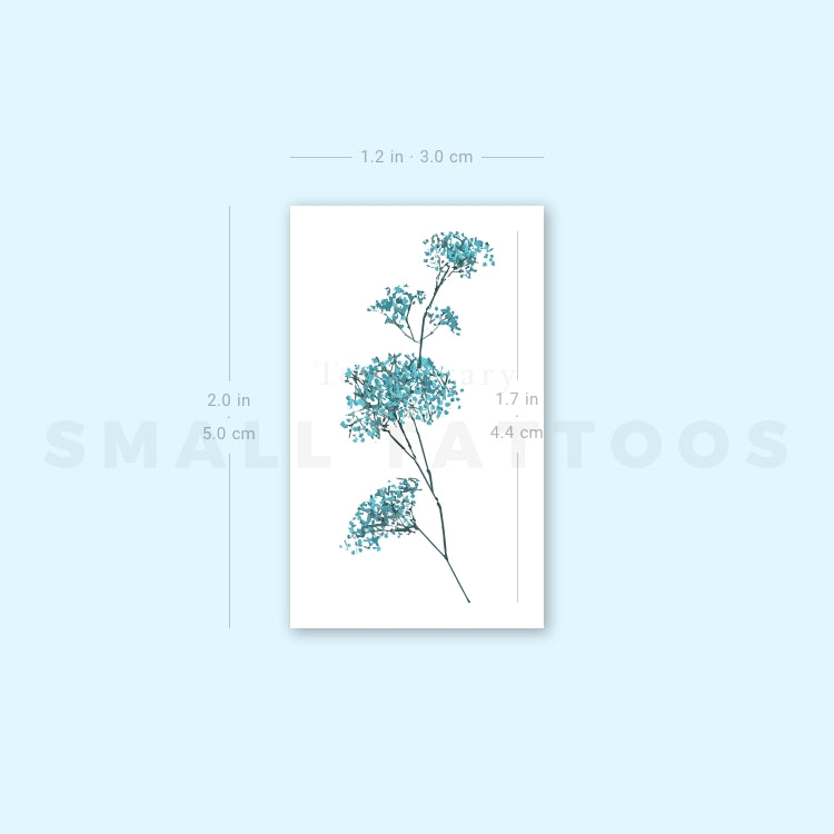 Blue Baby's Breath Temporary Tattoo (Set of 3)