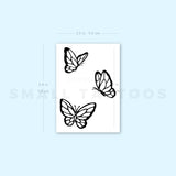 Three Butterflies Temporary Tattoo (Set of 3)