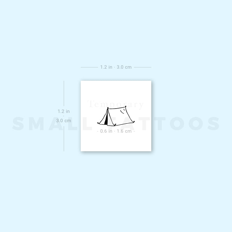 minimalist tent tattoo Camping Tent Temporary Tattoo (Set of 3) – Small Tattoos